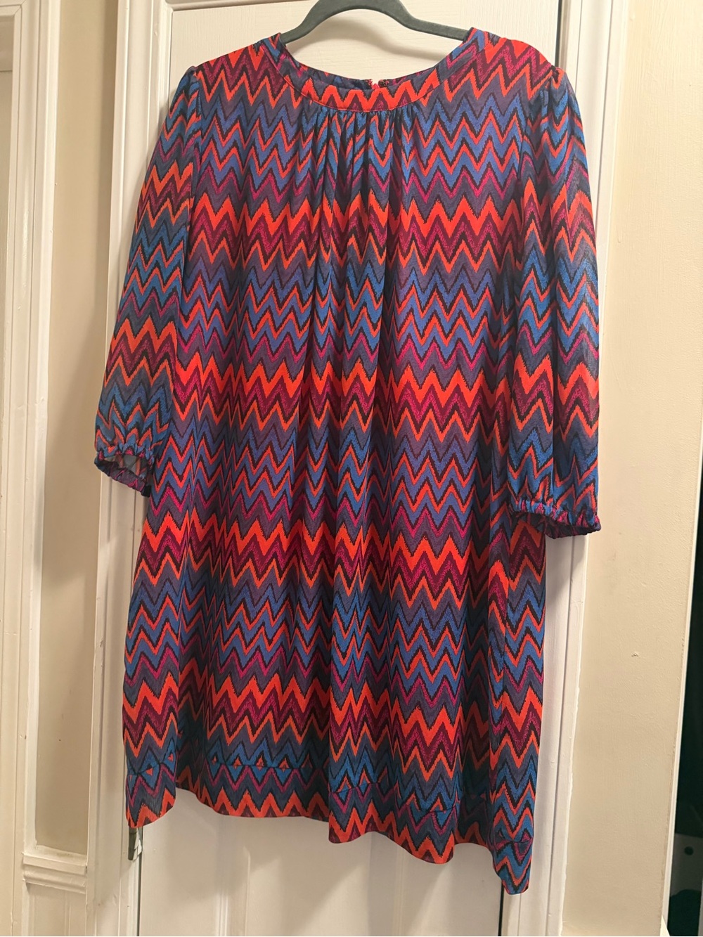 Eva Mendes for New York & Company Zigzag Midi Dress Women’s sz XL